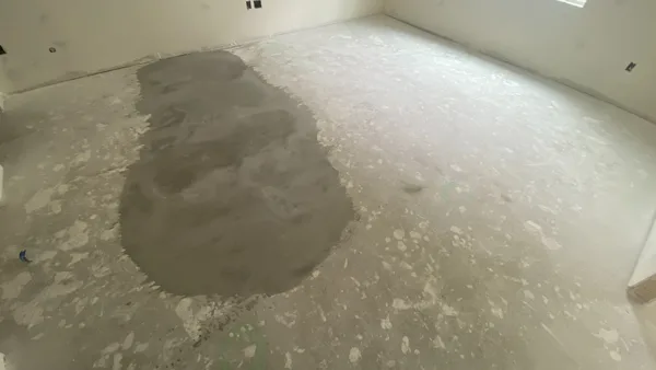 A close-up of a treated section before new flooring is installed.