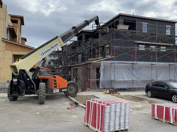 Exterior construction activity at the Ivory Ridge community.