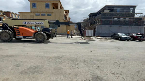 Exterior construction activity at the Ivory Ridge community.