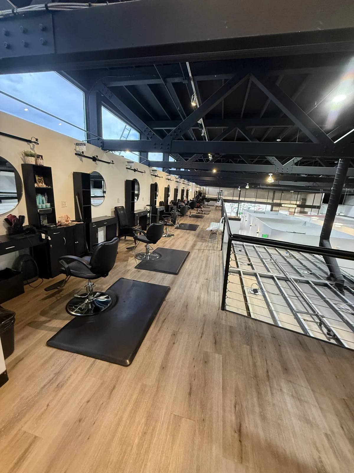 Completed LVP installation throughout The Beauty Stop interior