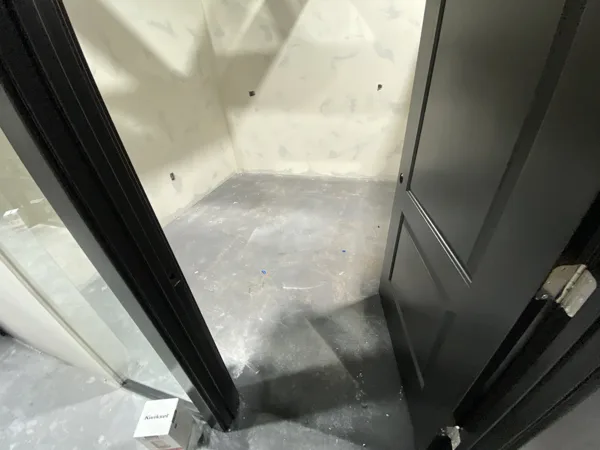 A view of the LVP installation work, finished areas or flooring details at The Beauty Stop.